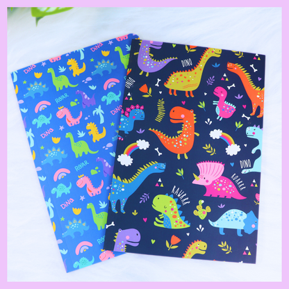 Quirky Print Slim Diary -Dino Theme