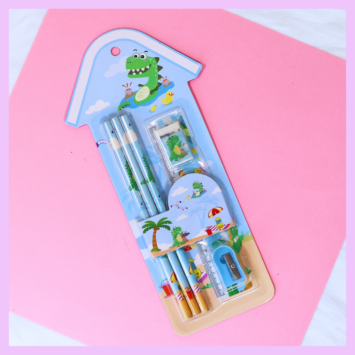 Dinosaur 6 in 1 stationery gift set
