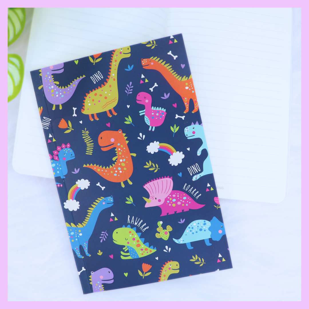 Quirky Print Slim Diary -Dino Theme