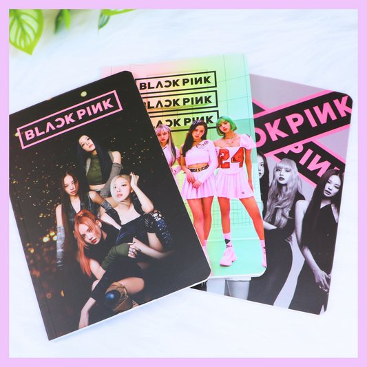 Quirky Print Slim Diary -Black Pink