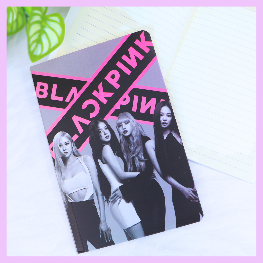 Quirky Print Slim Diary -Black Pink