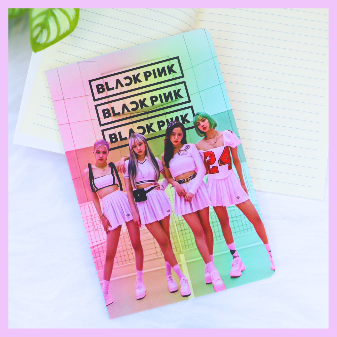 Quirky Print Slim Diary -Black Pink