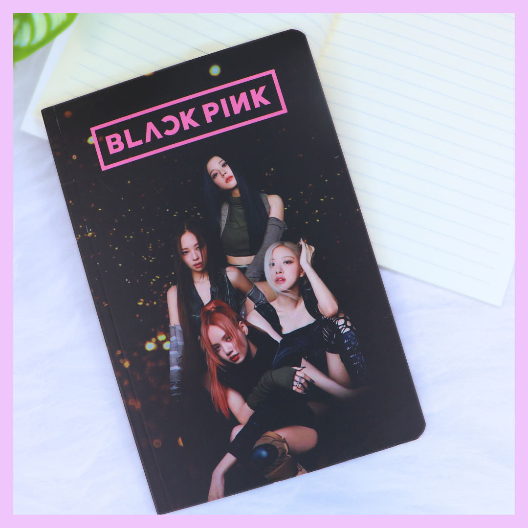 Quirky Print Slim Diary -Black Pink