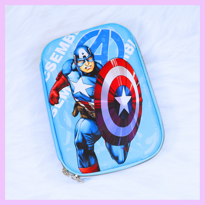 Superman character design on Avengers pencil case
