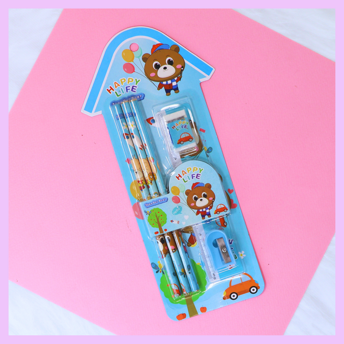 Blue bear 6 in 1 stationery gift set