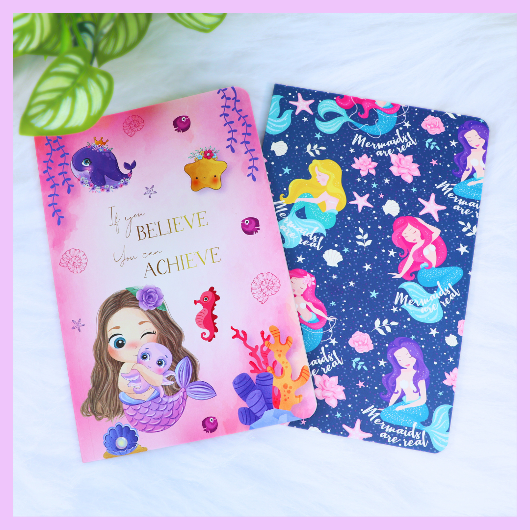 Mermaid theme slim diary with quirky print