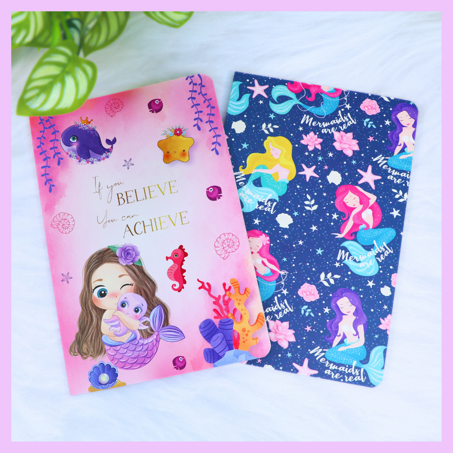 Mermaid theme slim diary with quirky print