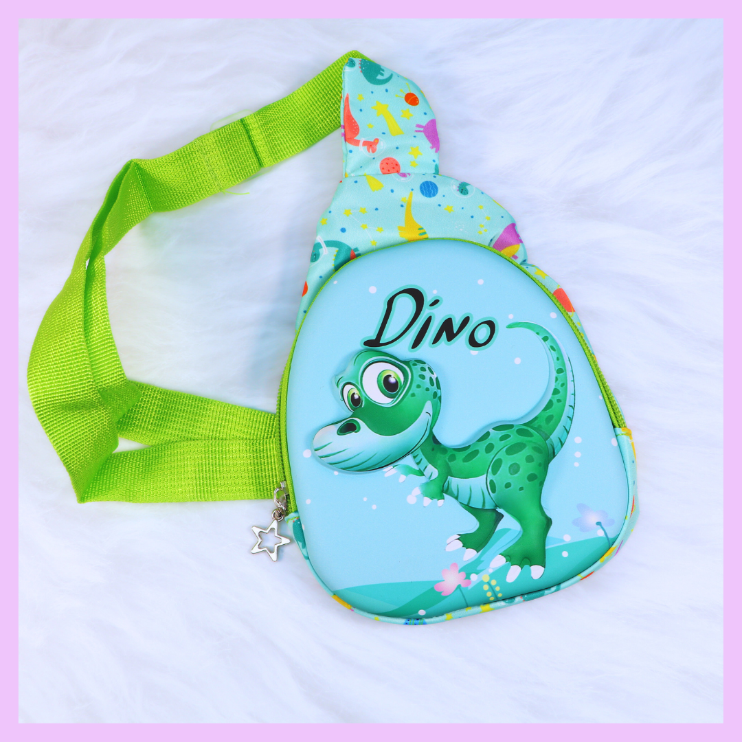 Green dinosaur cross body bag