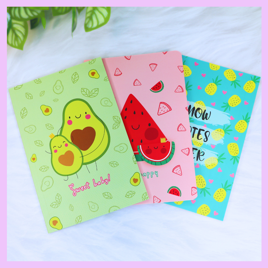 Food theme slim diary with quirky print