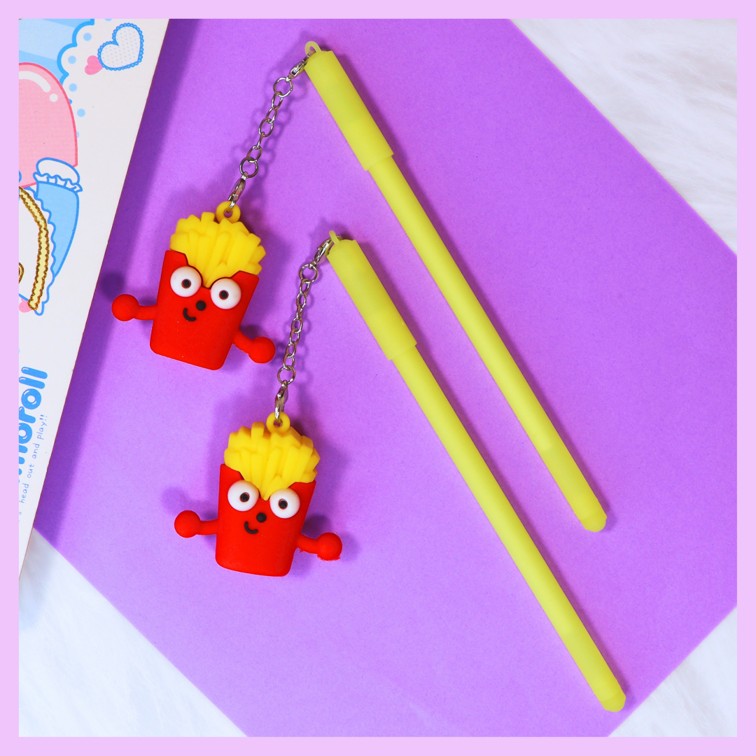 Food theme gel pen with French fries design