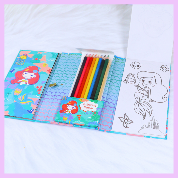 Kids colouring and scratch book activity set