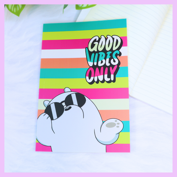Quirky Print Slim Diary -Assorted_Good Vibes only