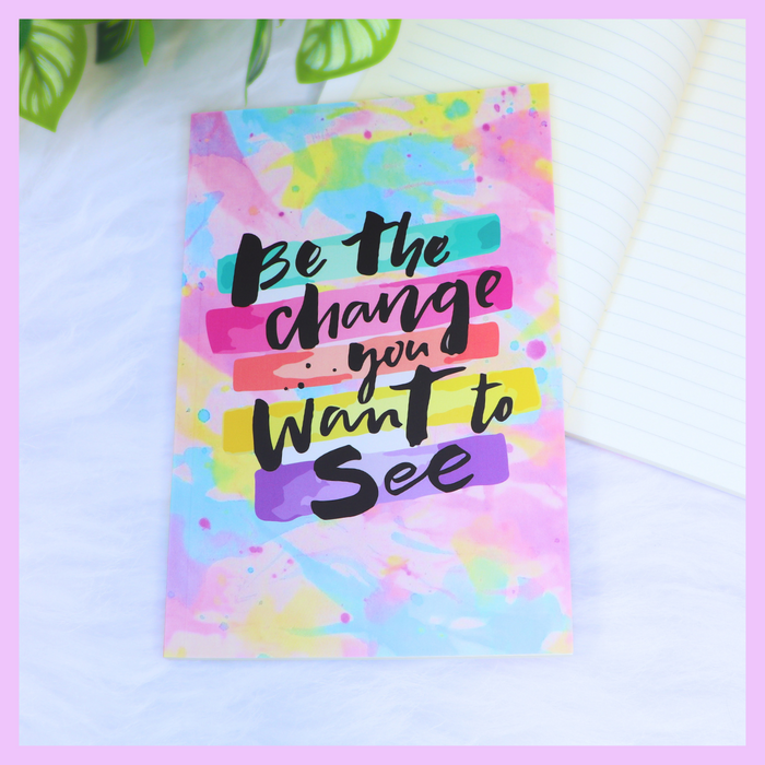 Quirky Print Slim Diary -Assorted_Be The change you want to see