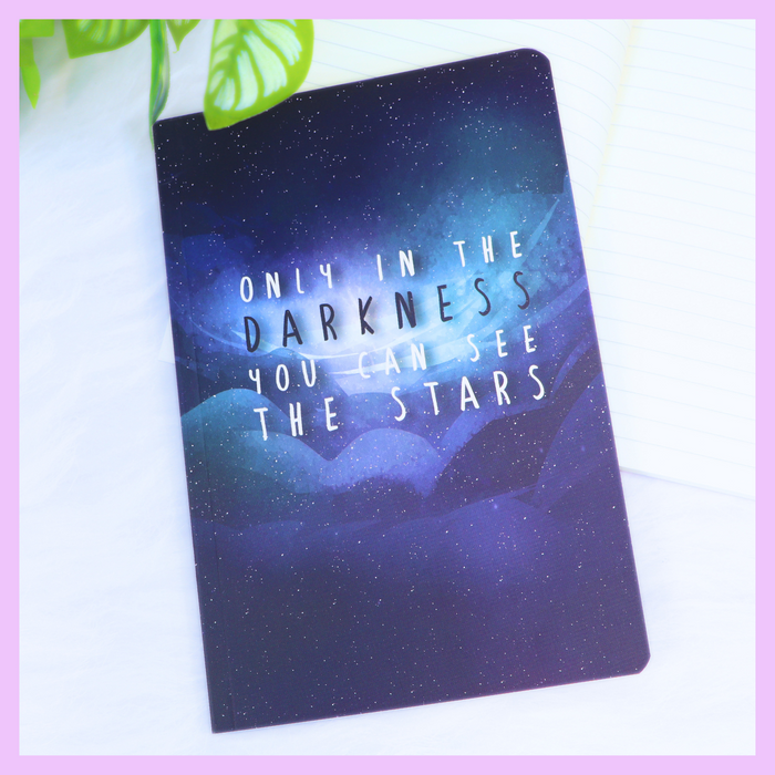 Quirky Print Slim Diary -Assorted_Only in the darkness you can see the Stars