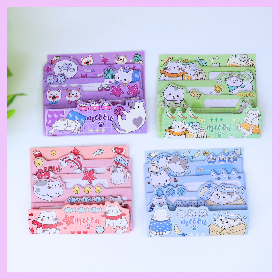 Light blue Meoow sticky notes