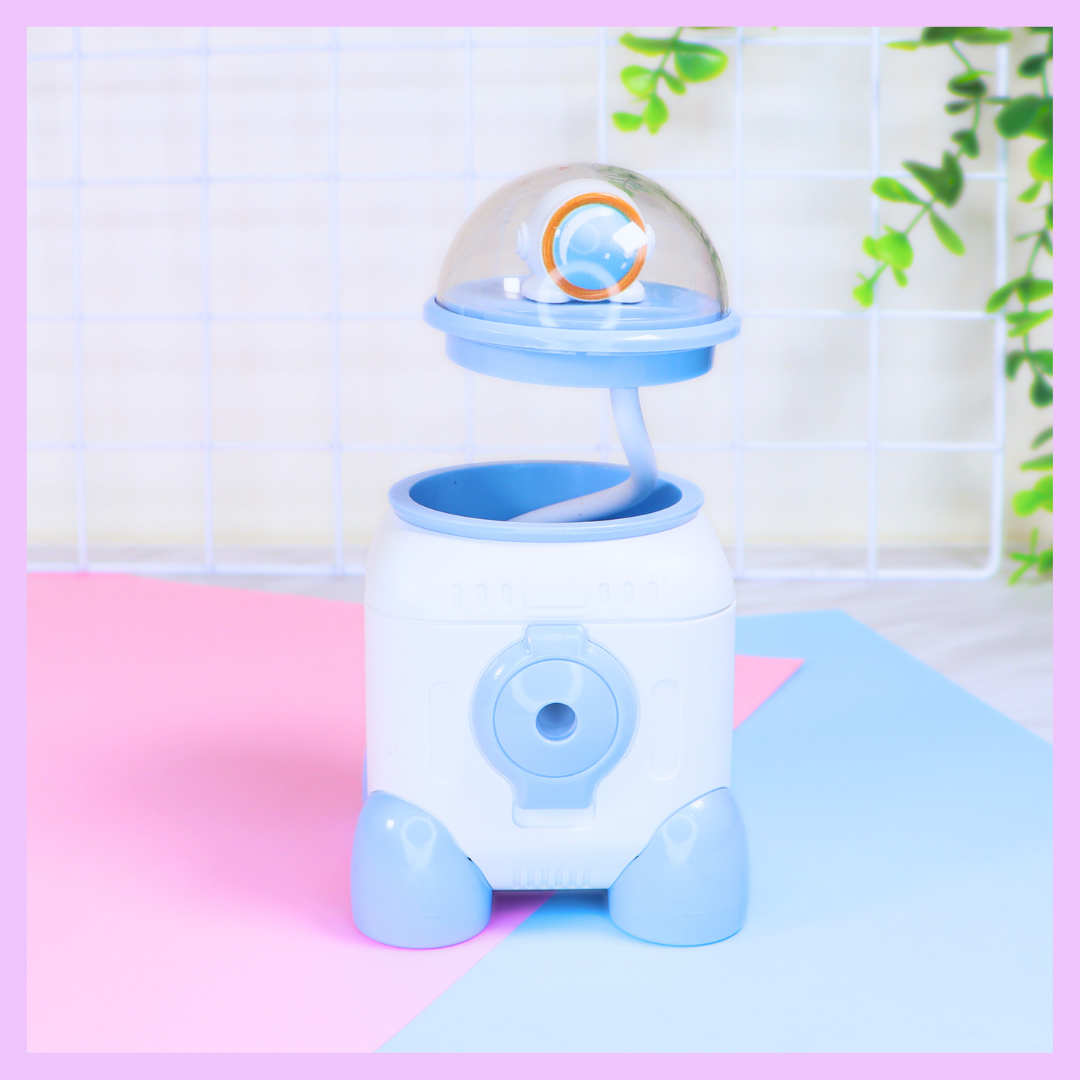 Light blue rocket table lamp for kids room decor