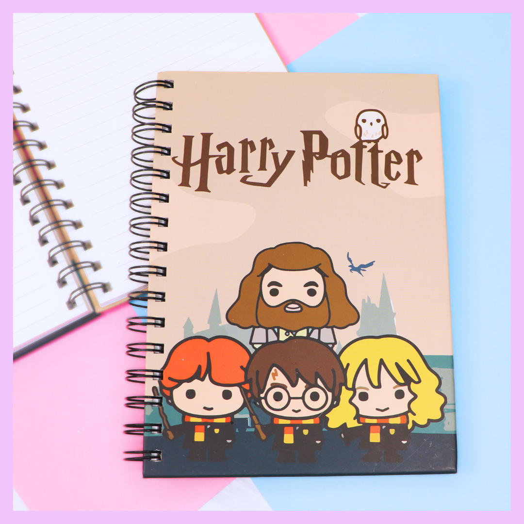 Harry Potter A5 spiral diary close-up with themed design