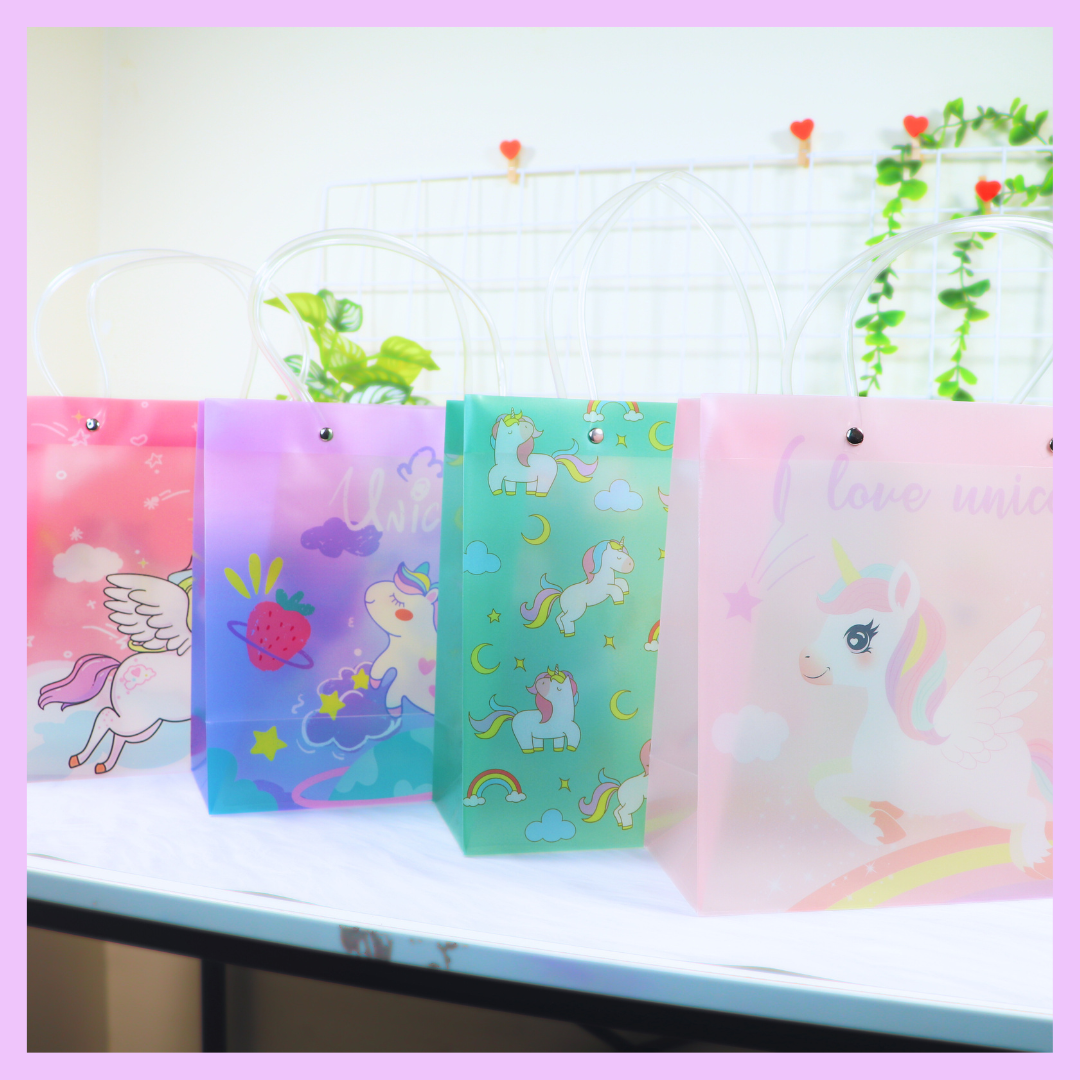Unicorn themed PVC gift bag alternate design
