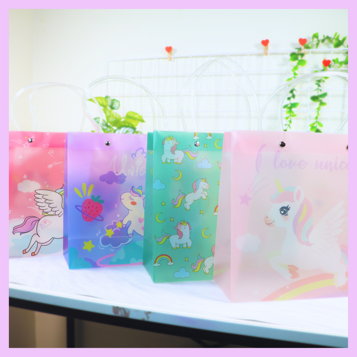 Unicorn themed PVC gift bag alternate design