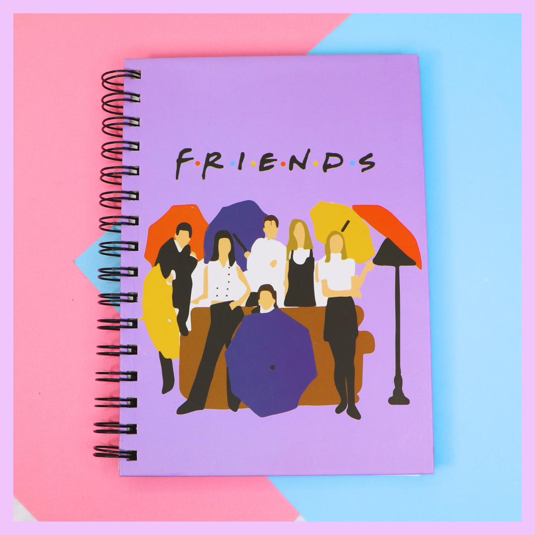 F.R.I.E.N.D.S A5 spiral diary with themed cover design