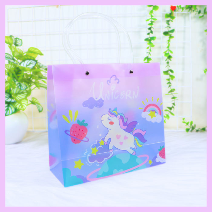 Unicorn themed reusable PVC gift bag