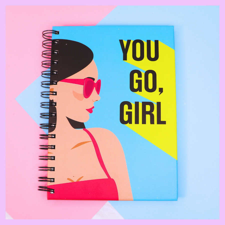 You Go Girl A5 spiral diary for journaling, planning and notes