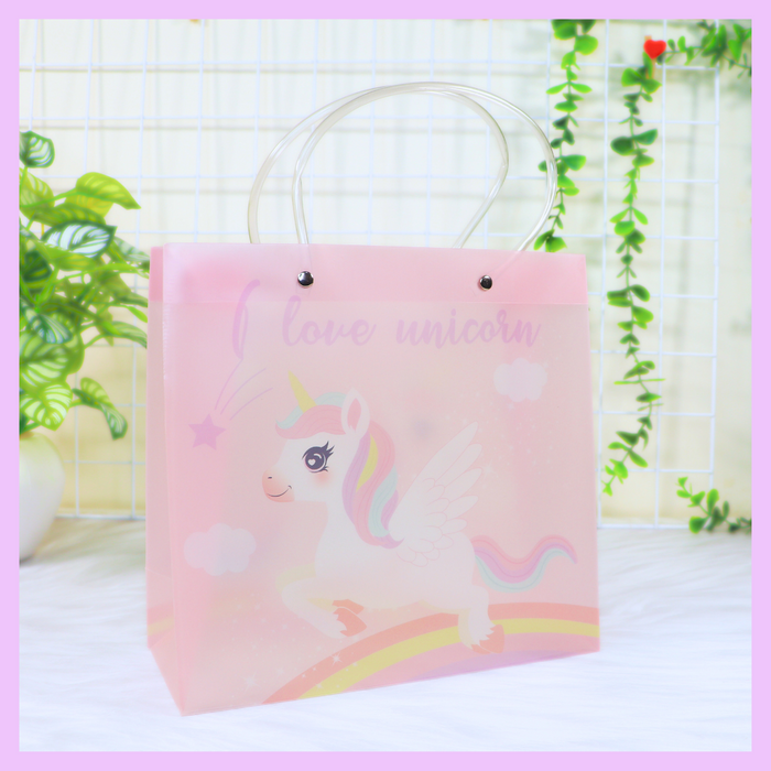 Premium unicorn PVC gift bag alternate view
