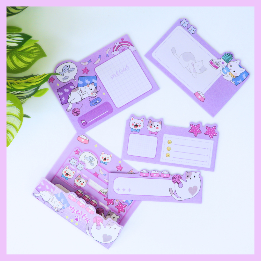 Purple Meoow sticky notes
