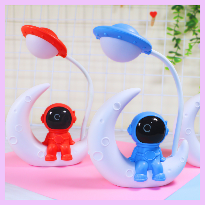 Space themed astronaut desk light for kids and gaming rooms