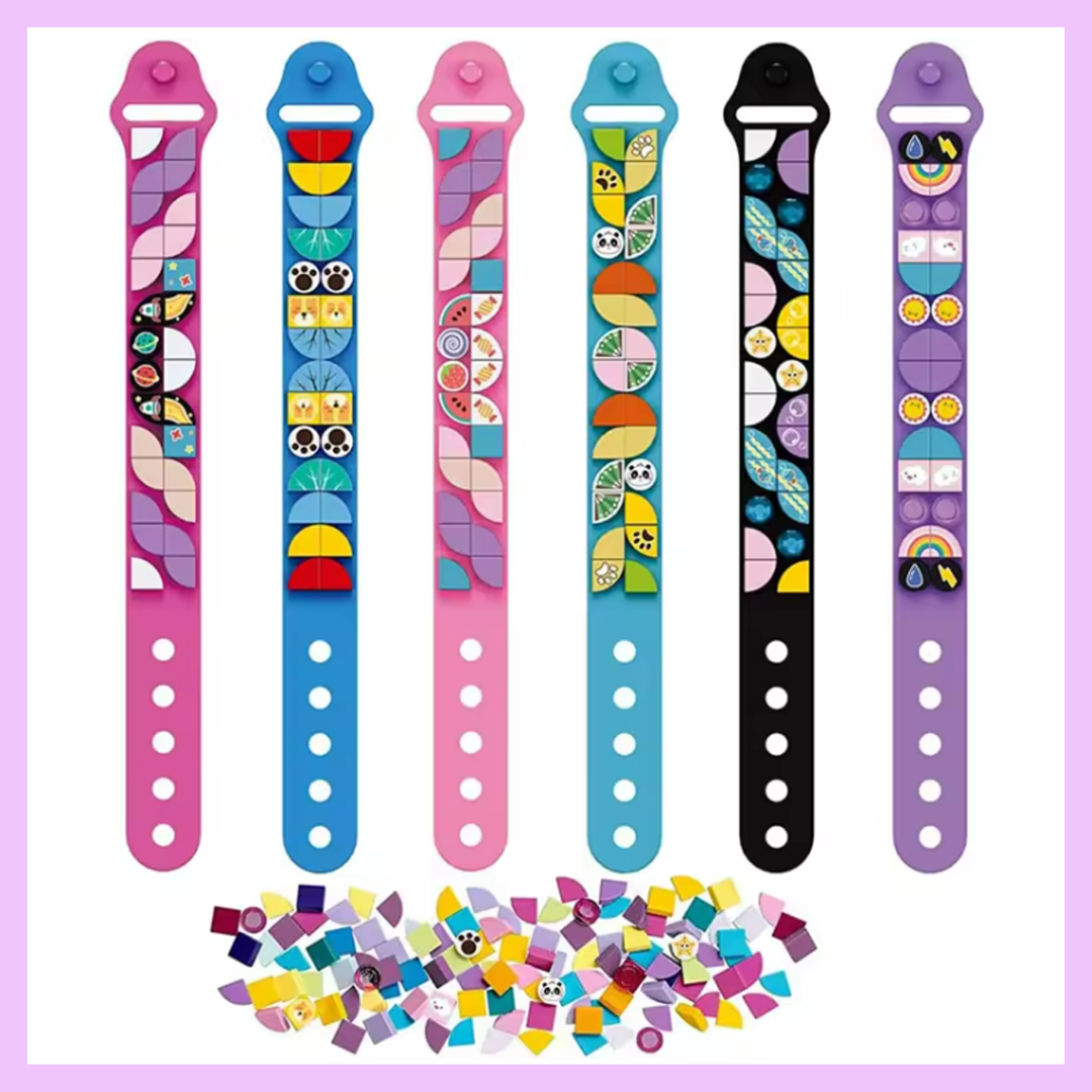 Colourful building block style bands