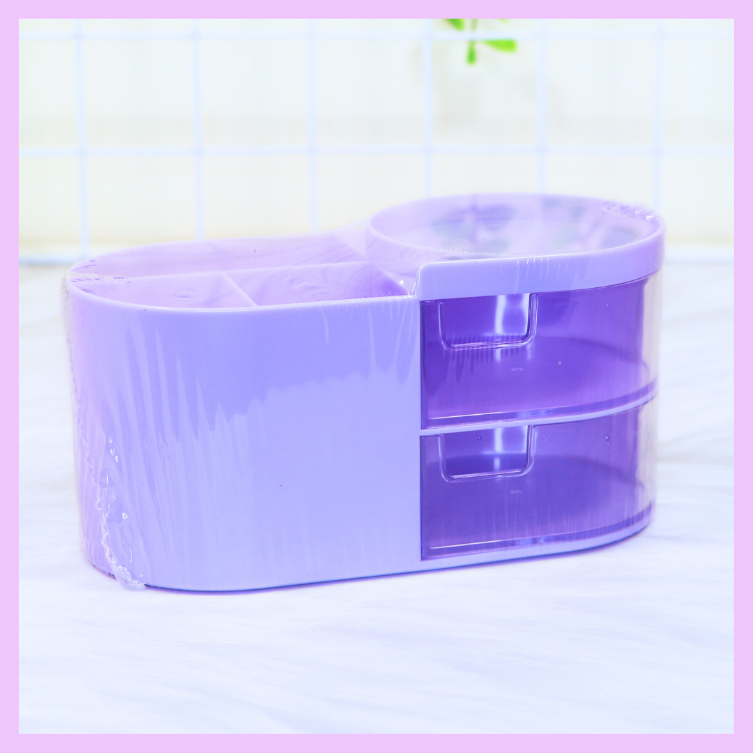 Desk organiser storage box in purple