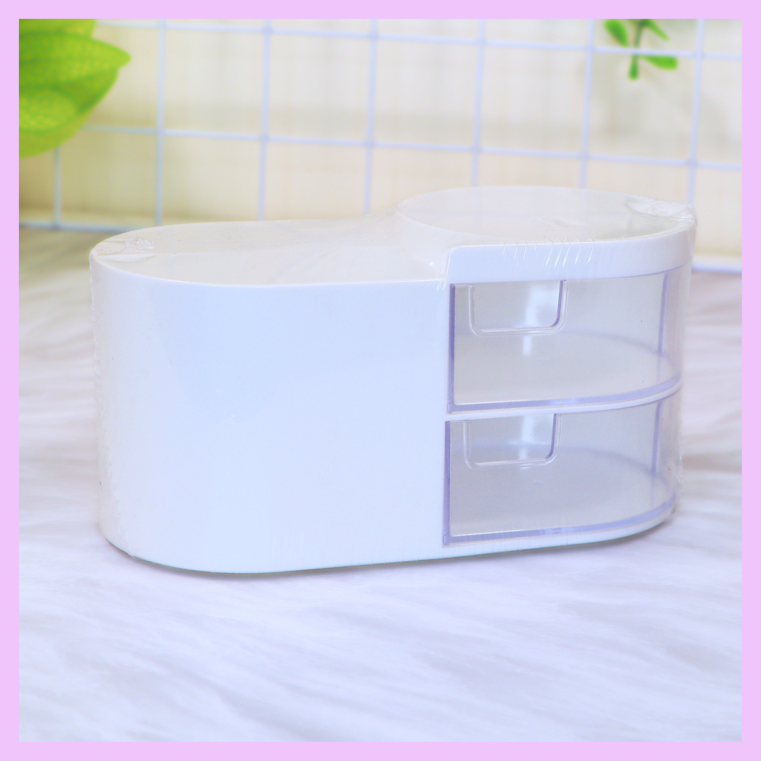 Desk organiser storage box in white