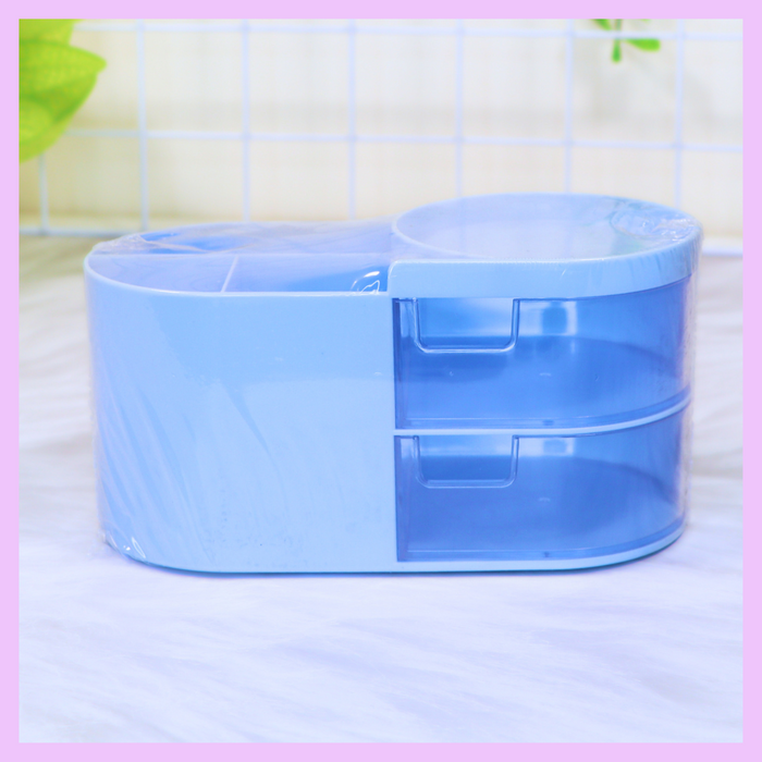 Desk organiser storage box in light blue