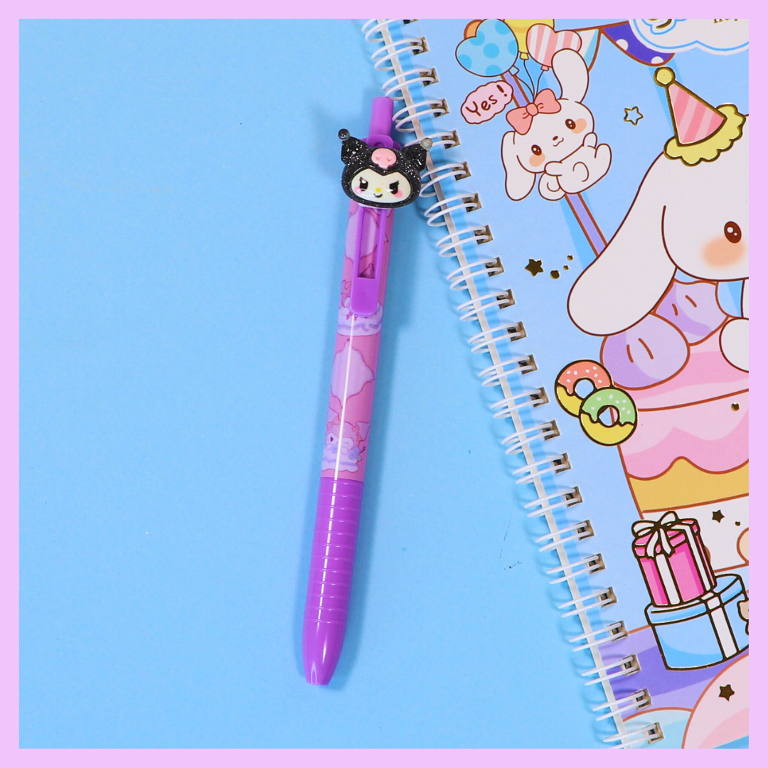 Sanrio gel pens in purple