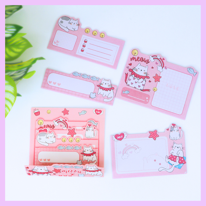 Pink Meoow sticky notes