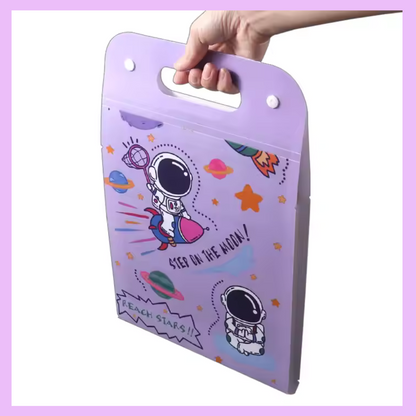 Space File Folder with Button Lock and Handle