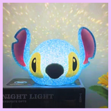 Kawaii Glitter Night Light – Cute Character Bedroom Lamp