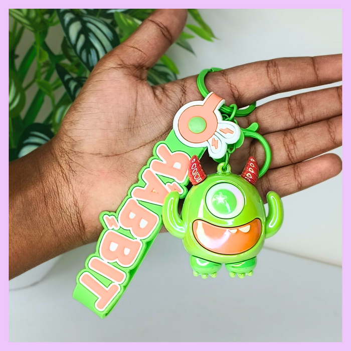 Light green monster keychain