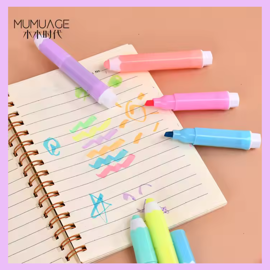 Six colour pencil highlighters alternate product view