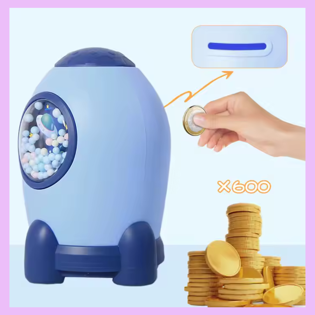 Rocket themed savings money box