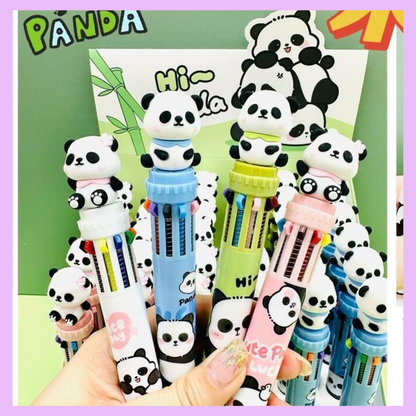 Panda Multi color Ball Pen 10 in 1