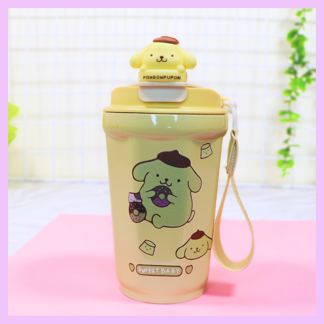 Sanrio 480ml thermos cup with Pompompurin design