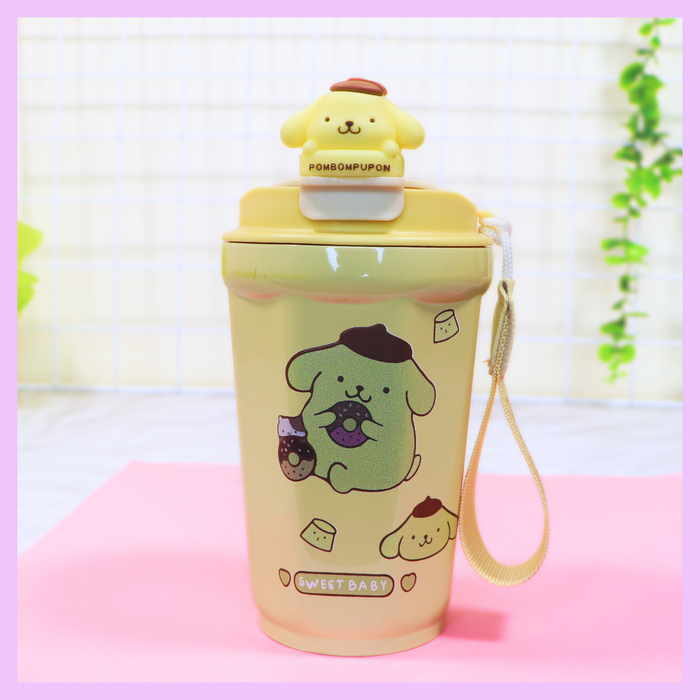 Sanrio 480ml thermos cup with Pompompurin design