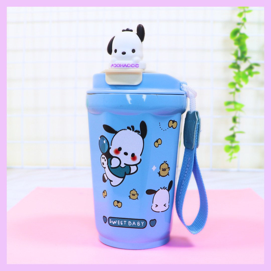 Sanrio 480ml thermos cup with Pochacco design
