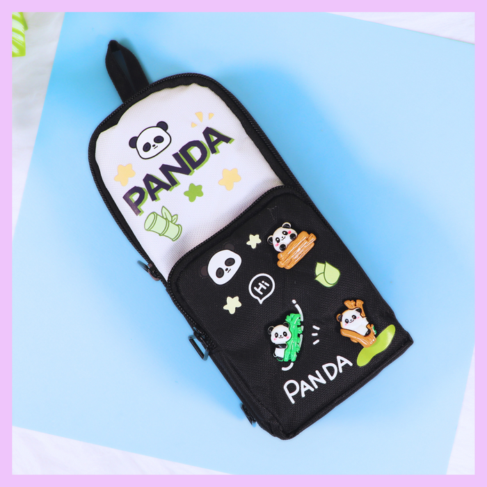 Black panda pencil pouch