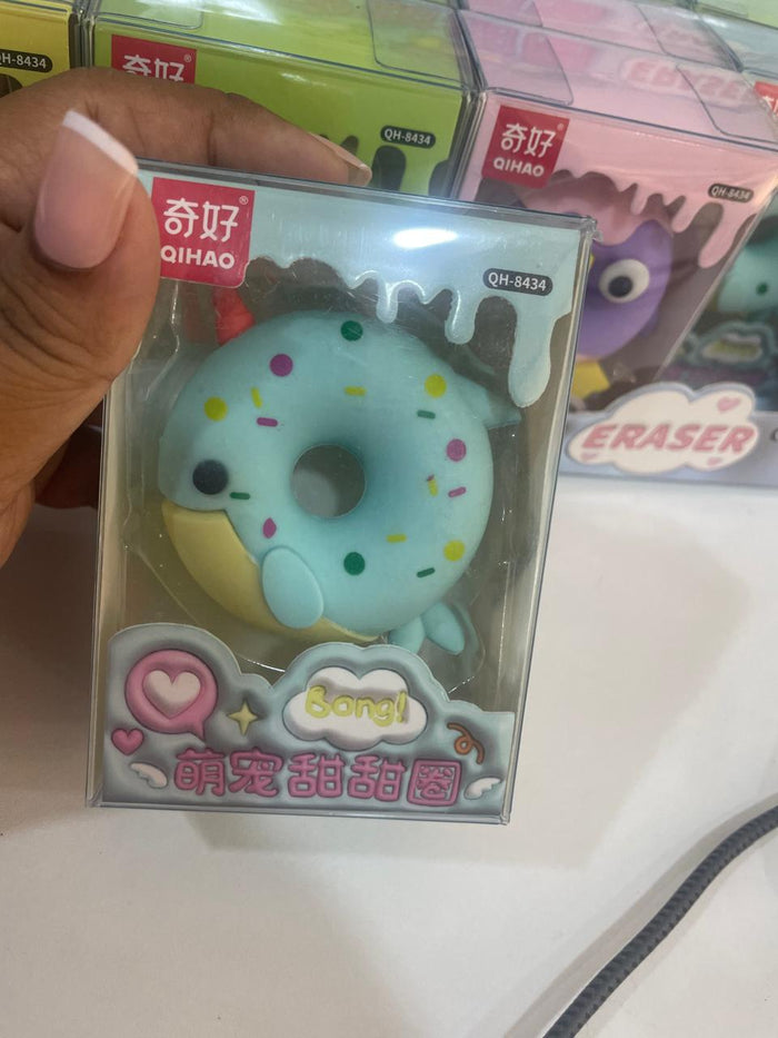 Fish-themed donut eraser