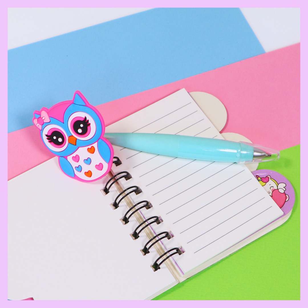 Owl pen in light blue
