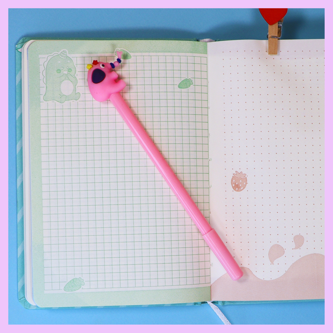 Elephant gel pen in pink