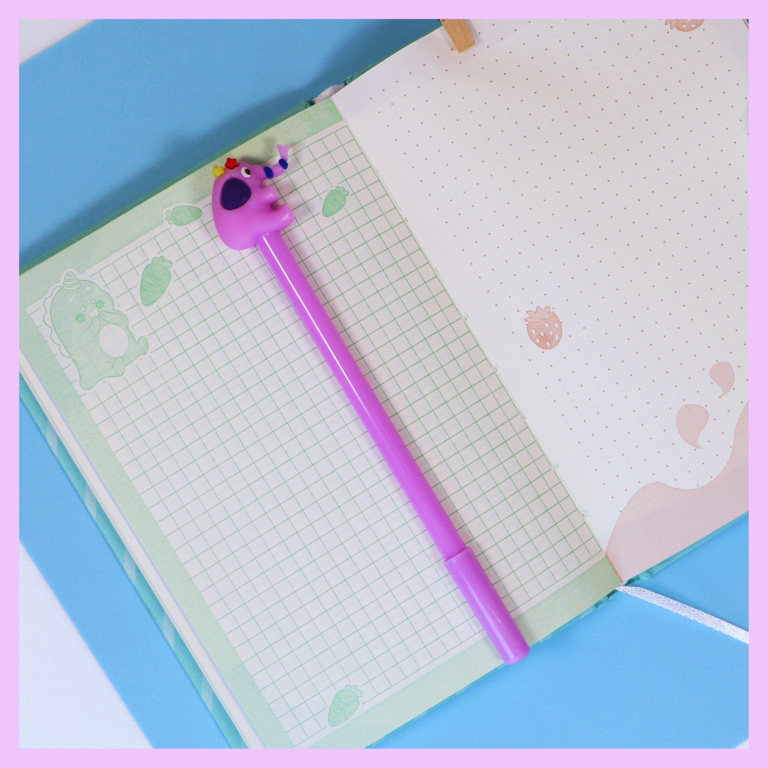 Elephant gel pen in purple