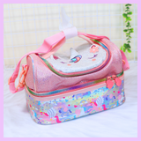 Kids Thermal Insulated Lunch Bag – 2-Section Food Bag with Strap